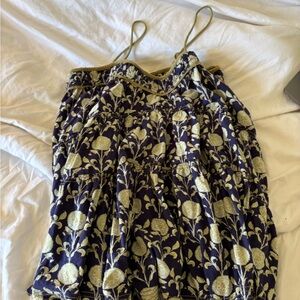 Free People Navy and green Floral Mini Dress
